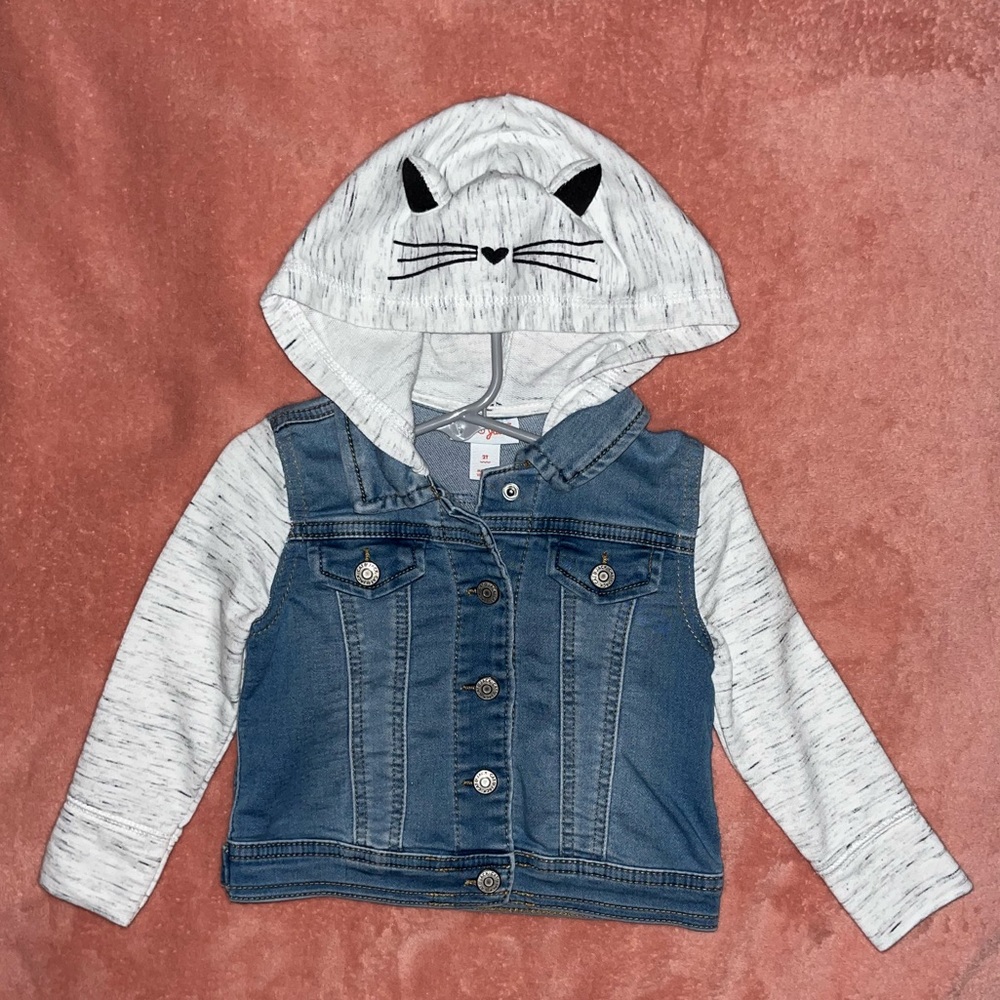 Cat & Jack Toddler Hooded Denim Jacket, size 2T